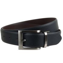 Mens Reversible 1.25" Wide Leather Belt by Mala Leather; Striped Collection