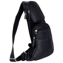 Oakridge Leather Mens Crossbody Chest/Back Sling Utility Bag 