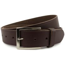 New Quality MENS Brown REAL LEATHER BELT 1.35" Wide by Oakridge Sizes up to 49" 