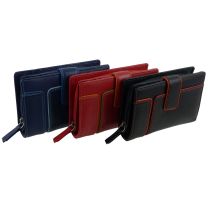 Ladies Leather Medium Tabbed RFID Purse From The Hette Range By Prime Hide