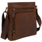 Prime Hide Mens Distressed Leather Front Zip Pouch Cross Body Bag Galaxy Collection