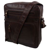 Leather Flight Bag By Prime Hide Men's Ladie's Messenger Bag  for Travel Brown