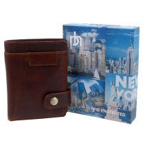 Mens Quality Oiled Leather wallet by PrimeHide with Gift Box RFID Protected