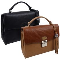 Ladies Leather Twin Handle Mini Grab Bag by Mala; Anishka Collection Handbag