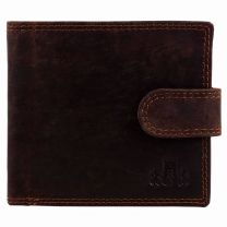 Mens Oiled Hunter Cognac Leather Tab Bi Fold RFID Wallet Rowallan of Scotland