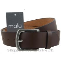 Mens Brown 1.5" Wide Leather Belt by Mala Leather; Jeans Collection up to 48"