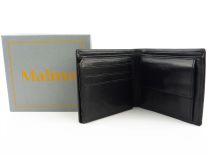 Mens Leather Wallet by Mala; Malmo Collection Gift Boxed Black