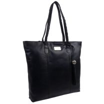 Ladies Luxury Black Leather Work Tote Bag From ECLORE Paris 