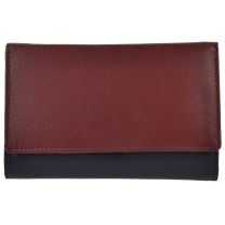 Ladies Leather Tri-Fold Purse/Wallet by Blousey Brown Coin Section Handy (Navy)