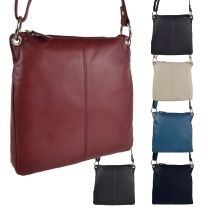 Ladies Soft Medium Leather Shoulder Cross Body Bag by Blousey Brown Classic Handbag