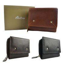 Compact Ladies Leather Flap Over Purse/Wallet by Bolla Bags Gift Boxed Handy