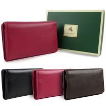 Ladies Leather Medium Flap Over Purse/Wallet by Visconti Heritage Gift Boxed