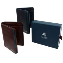 Mens Quality Italian Leather Stylish RFID Protected Bi Fold Wallet by Visconti Alps Range Gift Box