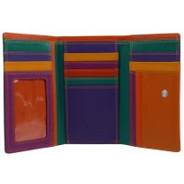 Ladies Tri-Fold Flap Over Tab Leather Purse Wallet by Golunski Graffiti Gift Box