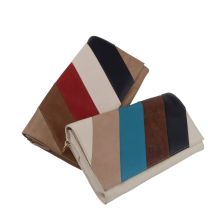 Ladies Soft Leather Flap Over Clutch Bag by GiGi Classic Stripes Handbag