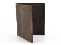 Mens Premium Leather Compact Wallet by Visconti; Hunter Collection Gift Box (Distressed Brown)
