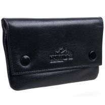Great Quality Oakridge Leather Black Lined Tobacco Pouch Stud Fastener