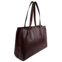 Ladies Italian Vintage Brown Leather Large Handbag by Visconti Business Work Bag