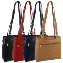 Ladies Soft Leather Shoulder Handbag by GiGi; Othello Collection Classic Bag
