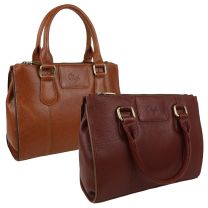 Ladies Soft Natural Leather Medium Grab Handbag by GiGi Giovanna Collection