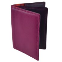 Leather Credit Card Holder by Golunski; Graffiti Gift Boxed Travel Handy (China Rose)