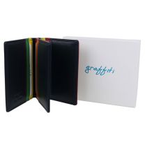 Leather Credit Card Holder by Graffiti Golunski Gift Boxed Travel Handy (Midnight)