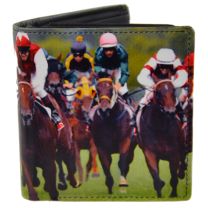 Mens Leather Tri-Fold Horse Racing Wallet by Retro Gift Box Grand National