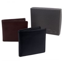 Mens Quality Leather Bi-Fold Wallet by Mala; Verve Collection Gift Boxed