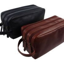 Oakridge Leather Mens Large Washbag/Toiletry Bag