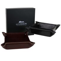 Mens Quality Leather Change Coin Tray by Hansson Poppers Fold-able Gift Boxed