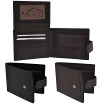 Mens Soft Tabbed Bi-Fold Leather Wallet by Oakridge; Nevada Collection Gift