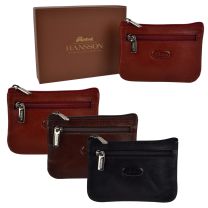 Mens Top Quality Small Leather Coin Purse Pouch/Wallet by Hansson Key Ring