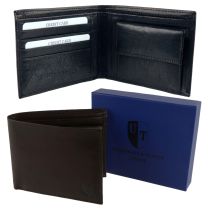 Mens Bi-Fold Leather Wallet by Underwood & Tanner; Hansson Top Quality Coin Pocket