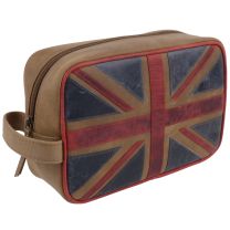 Mala Leather Mens Union Jack Washbag Distressed Vintage Look