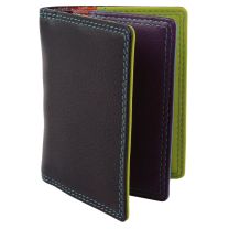 Leather Credit Card Holder by Golunski; Graffiti Gift Boxed Travel Handy - Black/Tropical