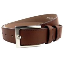 Stylish Mens Full Grain Brown Leather Belt 1.35" by Ollys; Duke Design