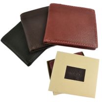 Mens Top Quality Leather Bi-Fold Wallet by Mala; Topaz Collection Gift Boxed