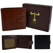 Mens Tabbed Leather Wallet  by Mala; Toro Collection Gift Boxed