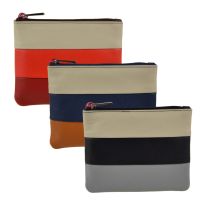 Ladies Leather Compact Coin Purse by Mala; Burchell Collection Stripes Handy