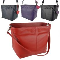 Ladies Leather Double Strap Bucket Bag by Mala; Anishka Collection Shoulder