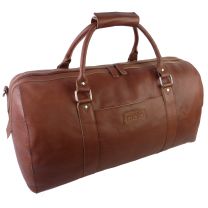 Mens Large Leather Holdall by Mala; Django Collection Travel Overnight (Tan)