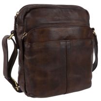 Rowallan of Scotland Unisex Brown Leather Cross Body Apache Bag