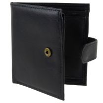 Mens Soft Nappa Leather Quality Wallet by Oakridge with Tabbed Coin Section Black Gents