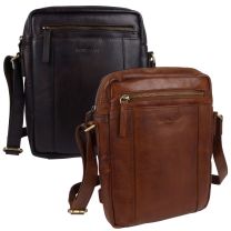 Rowallan of Scotland Mens Leather North South Cross Body Bag