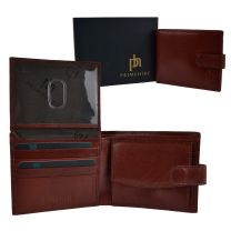 Mens/Gents Soft Leather Tabbed Wallet by Prime Hide Classic Gift Boxed (Brown)