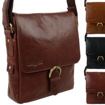 Classic Leather Messenger Cross Body Bag by Woodbridge London Gift Handy
