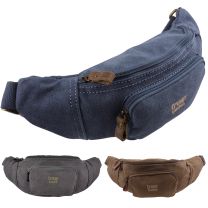 Troop London Canvas & Leather Bum Waist Bag/Fanny Pack 