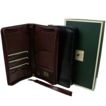 Visconti Mens Leather Travel Wallet Credit Cards Passport Holder 2 Colours Black Brown 