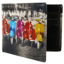 Mens Top Quality Leather Wallet by Golunski Retro Vespa Scooter in Gift Box by Golunski