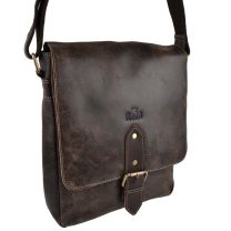 Mens Ladies Distressed Leather Messenger Bag by Rowallan Brushwood